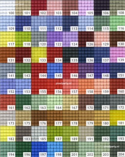 Pixelhobby matjes kleuren 100 – 204