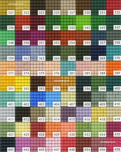 Pixelhobby matjes kleuren 321 – 458